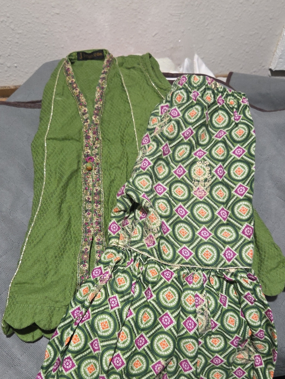 Green Toddler Party Gharar Dress Set
